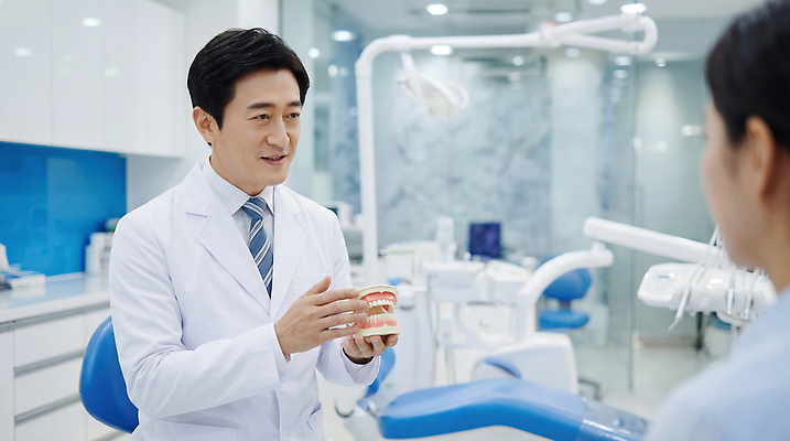 JPG 편집이미지 남자 중년 의학 건강 치과 치료 진료 환자 의사 전문직 상담 치과의사 의료성형뷰티 편집실사 AI인물포토 AI콘텐츠 직업 병원 사람 성인 의료진 CG 파일형식 AI포토