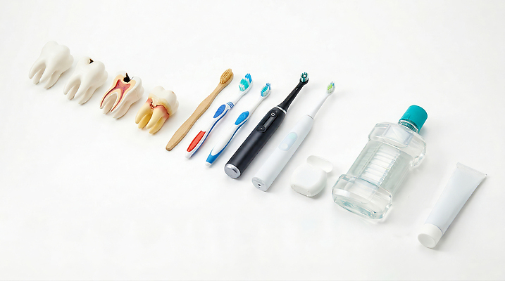 JPG 편집이미지 건강 건강관리 도구 치아 위생 칫솔 구강 정리 치약 치아모형 전동칫솔 치아건강 Brushing 편집실사 AI포토 AI콘텐츠 관리 위생용품 입 소화기관 CG 파일형식