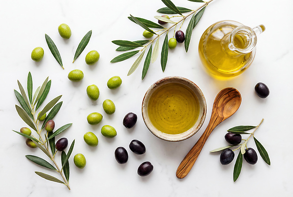 JPG 나무 식물 편집이미지 음식 잎 재료 유리병 건강 요리 숟가락 식사 올리브오일 올리브 편집실사 AI포토 AI콘텐츠 열매 병_용기 수저 기름_음식 CG 파일형식