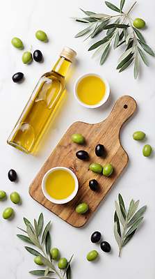 JPG 편집이미지 그릇 음식 재료 도마 건강 요리 올리브오일 올리브 올리브나무 요리준비 편집실사 AI포토 AI콘텐츠 나무 식기 열매 주방용품 기름_음식 CG 준비 파일형식