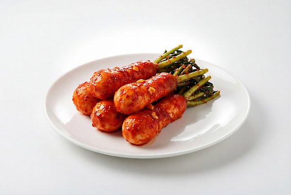 JPG 편집이미지 접시 음식 요리 여름 식사 양념 매움 총각김치 길거리음식 편집실사 AI포토 AI콘텐츠 식기 계절 김치 맛 CG 파일형식