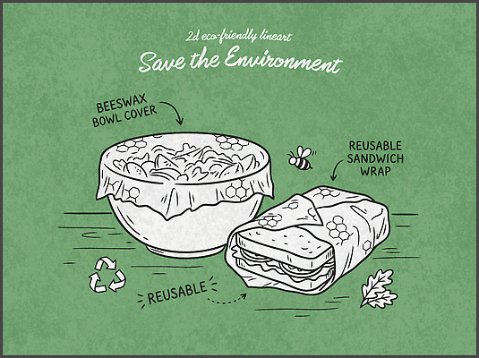 그릇 음식 일러스트 샌드위치 생활 자연보호 환경 재활용 덮개 소비 보호 플라스틱 친환경 랩 국내일러스트 AI파일 식기 컨셉 자연 재질 뚜껑 파일형식 벡터