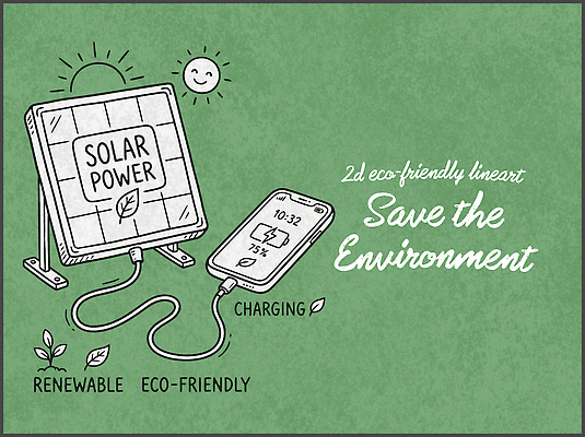 선 일러스트 자연 기술 스마트폰 자연보호 환경 에너지 전기에너지 친환경 에너지절약 태양에너지 집열판 충전 재생에너지 국내일러스트 AI파일 핸드폰 스마트기기 절약 그린에너지 보호 생태계 파일형식 벡터