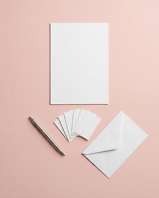 JPG 편집이미지 명함 문구용품 편지봉투 펜 기록 편지지 준비 문서 목업 편집실사 AI포토 AI콘텐츠 봉투 필기구 편지 CG 오브젝트 파일형식