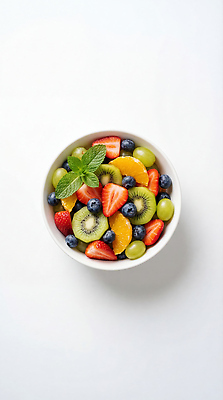 JPG 편집이미지 그릇 과일 딸기 포도 디저트 키위 식사 신선 민트 블루베리 팬케이크 편집실사 AI포토 AI콘텐츠 식기 음식 케이크 허브 CG 파일형식