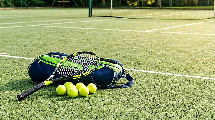 JPG 편집이미지 스포츠 배낭 공 경기 야외 운동 코트 테니스 라켓 테니스라켓 테니스공 연습 편집실사 AI포토 AI콘텐츠 스포츠용품 가방 건강 구기 외투 테니스용품 CG 파일형식