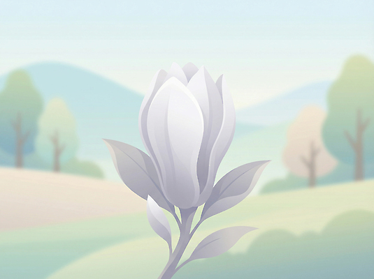 JPG 나무 식물 계절 꽃 줄기 잎 일러스트 자연 하늘 생명 산 풍경 봉오리 목련 국내일러스트 AI일러스트 AI콘텐츠 생태계 파일형식