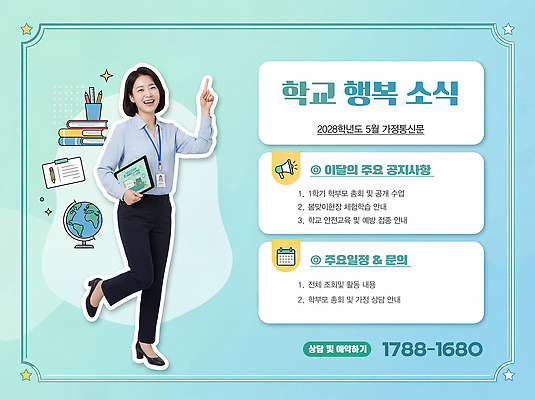 편집이미지 교육 감정 컨셉 부모 소식지 파일형식 학교 행복 소식 가정통신문 공지사항 계획 문의 학부모 정보 수업 이벤트 PSD 이미지편집 의료성형뷰티