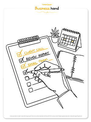 식물 손 라인일러스트 일러스트 비즈니스 관리 달력 업무 작업 계획 체크 보고서 정리 목록 체크리스트 국내일러스트 AI파일 컨셉 신체부위 파일형식 벡터