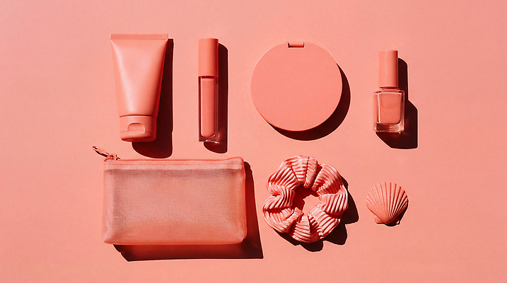 컬러 어패류 뷰티 화장품 CG 파일형식 AI콘텐츠 분홍색 장신구 정리 배열 크림 립스틱 파우더 조개 화장 편집실사 JPG 편집이미지 코랄 AI포토