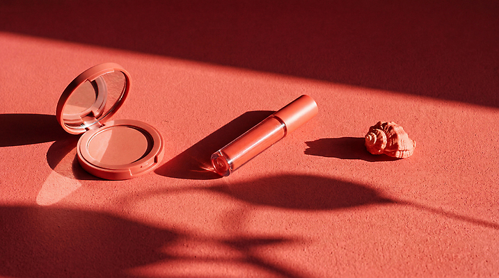 JPG 편집이미지 조개 그림자 빛 뷰티 화장품 립스틱 오브젝트 파우더팩트 의료성형뷰티 코랄 편집실사 AI인물포토 AI콘텐츠 컬러 어패류 CG 파일형식 AI포토