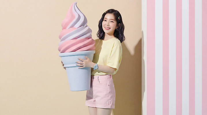 JPG 모델 편집이미지 여자 패션 행복 포즈 아이스크림 일상 여름 촬영 소프트아이스크림 의료성형뷰티 편집실사 AI인물포토 AI콘텐츠 계절 감정 디저트 사람 라이프 CG 파일형식 AI포토