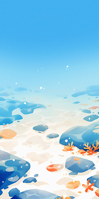 JPG 바다 일러스트 자연 파란색 바닷속 수중 수중동물 돌 산호초 생태계 국내일러스트 AI일러스트 AI콘텐츠 동물 컬러 수중식물 파일형식