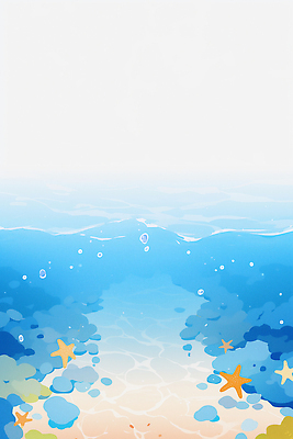 JPG 물결 모래 바다 일러스트 자연 풍경 여름 파란색 심해 수중 국내일러스트 AI일러스트 AI콘텐츠 계절 컬러 바닷속 생태계 파일형식