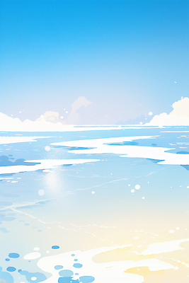JPG 바다 하늘색 일러스트 자연 풍경 해변 물 여름 노을 수영 수평선 국내일러스트 AI일러스트 AI콘텐츠 자연요소 계절 파란색 수상스포츠 생태계 파일형식