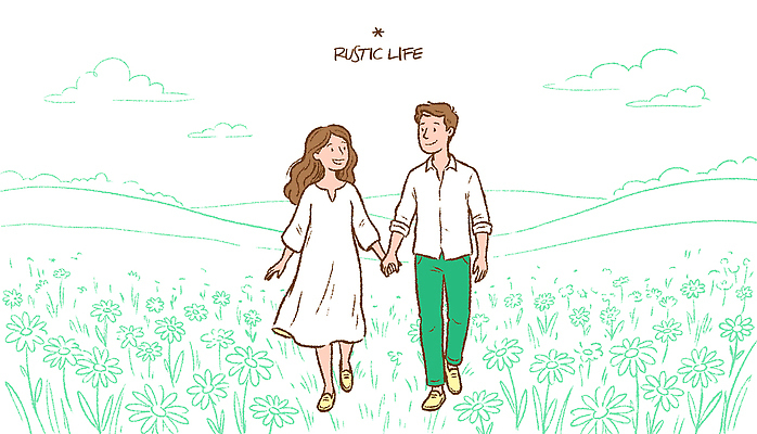 식물 계절 꽃 감정 컨셉 모션 표정 생활 생태계 파일형식 벡터 꽃밭 손잡기 걷기 웃음 자연 초원 여름 사랑 함께함 풍경 평화 힐링 자유 AI파일 국내일러스트 일러스트 목가 전원생활