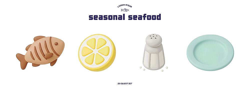 PSD 편집이미지 접시 음식 어류 봄 레몬 해산물 소금 생선구이 제철음식 편집3D 식기 계절 과일 3D 수중동물 구이 생선요리 제철 파일형식