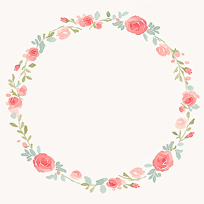 JPG 꽃 백그라운드 일러스트 자연 수채화 빨간색 장미 원형 국내일러스트 AI일러스트 AI콘텐츠 도형 식물 컬러 생태계 파일형식