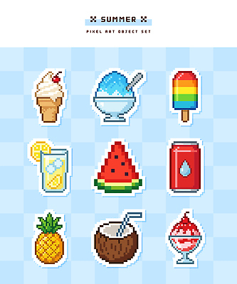 음료 과일 일러스트 아이스크림 디저트 수박 여름 얼음 칵테일 레모네이드 파인애플 오브젝트 셔벗 픽셀 국내일러스트 AI파일 자연요소 계절 음식 주류 열대과일 에이드 파일형식 벡터