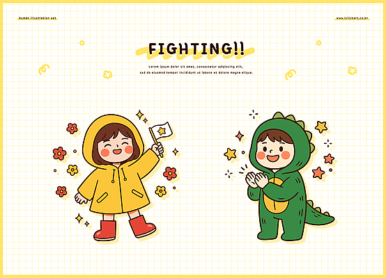 캐릭터 어린이 일러스트 응원 놀이 함께함 친구 깃발 박수 즐거움 국내일러스트 AI파일 감정 컨셉 관계 사람 손짓 파일형식 벡터