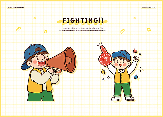 어린이 일러스트 응원 놀이 친구 확성기 에너지 즐거움 국내일러스트 AI파일 감정 관계 사람 파일형식 벡터