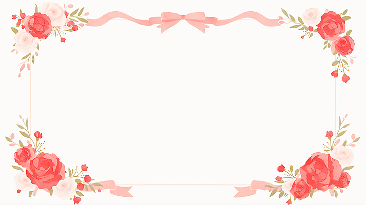 JPG 꽃 리본 백그라운드 일러스트 프레임 빨간색 어버이날 스승의날 카네이션 감사 초대장 국내일러스트 AI일러스트 AI콘텐츠 식물 기념일 감정 컬러 카드_감사 파일형식