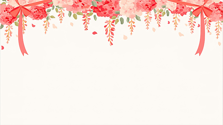 JPG 식물 꽃 리본 백그라운드 일러스트 프레임 빨간색 봄 어버이날 스승의날 카네이션 감사 국내일러스트 AI일러스트 AI콘텐츠 계절 기념일 감정 컬러 파일형식