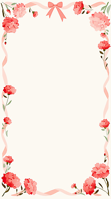JPG 꽃 리본 일러스트 프레임 빨간색 어버이날 스승의날 카네이션 감사 초대장 국내일러스트 AI일러스트 AI콘텐츠 식물 기념일 감정 컬러 카드_감사 파일형식