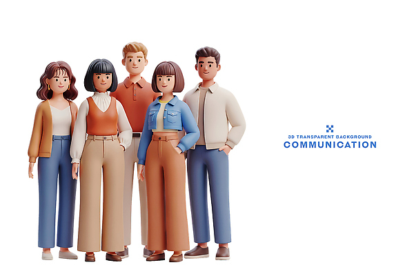PSD 편집이미지 캐릭터 여자 남자 커뮤니케이션 사람 다양 모임 그룹 소통 편집3D 다수 컨셉 3D 파일형식