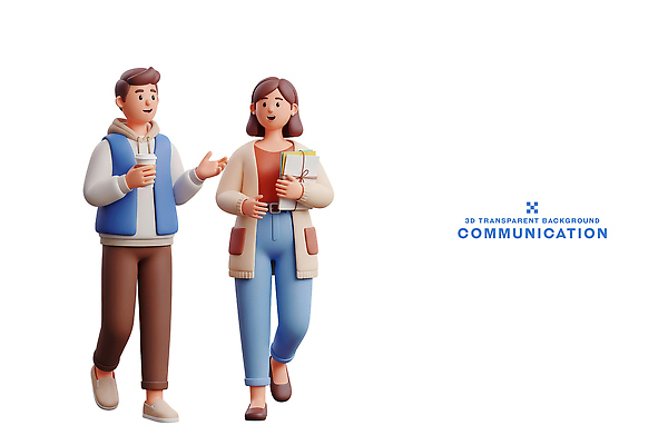 PSD 편집이미지 여자 남자 음료 이동 모션 커뮤니케이션 대화 사람 일상 친구 걷기 만남 소통 편집3D 컨셉 관계 말하기 라이프 3D 파일형식