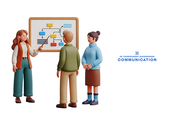 PSD 편집이미지 회의 커뮤니케이션 협력 아이디어 대화 설명 사람 듣기 교양 정보 가리킴 그룹 계획 의견 소통 서류판 편집3D 컨셉 비즈니스 모션 말하기 손짓 3D 사무용품 파일형식