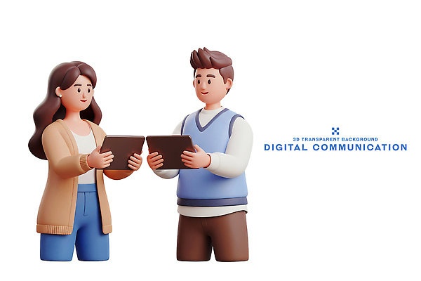 PSD 편집이미지 커뮤니케이션 대화 사람 일상 친구 태블릿 디지털 기계 소통 편집3D 컨셉 관계 말하기 라이프 전자제품 스마트기기 3D 파일형식