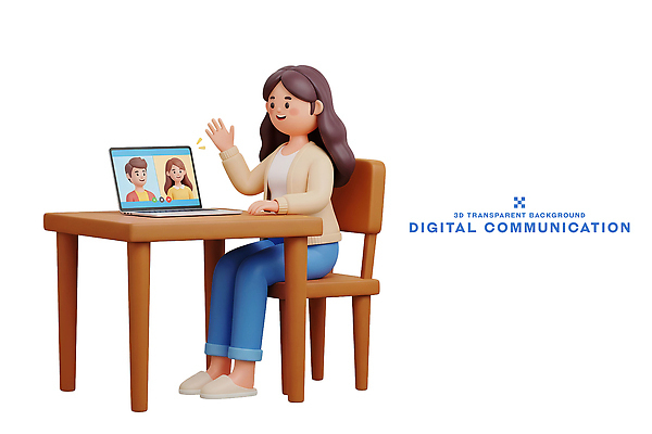 PSD 편집이미지 손 여자 남자 의자 커뮤니케이션 대화 사람 컴퓨터 디지털 스크린 책상 소통 편집3D 가구 컨셉 말하기 신체부위 전자제품 3D 파일형식