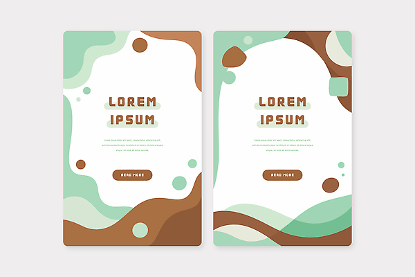 모양 템플릿 디자인 배너템플릿 물결 컬러 백그라운드 카드템플릿 텍스트 프레임 그래픽 갈색 모던 단순화된 민트색 AI파일 배너 카드 파일형식 벡터