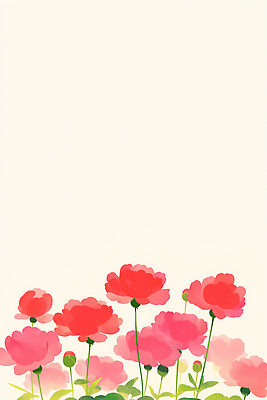 JPG 줄기 분홍색 백그라운드 꽃밭 일러스트 빨간색 어버이날 스승의날 카네이션 감사 가정의달 국내일러스트 AI일러스트 AI콘텐츠 식물 기념일 꽃 감정 컬러 5월 파일형식