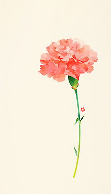 JPG 꽃잎 줄기 분홍색 백그라운드 일러스트 어버이날 스승의날 카네이션 감사 가정의달 국내일러스트 AI일러스트 AI콘텐츠 식물 기념일 꽃 감정 컬러 5월 파일형식