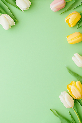 JPG 식물 편집이미지 꽃 백그라운드 잎 봄꽃 자연 초록색 봄 튤립 편집실사 AI포토 AI콘텐츠 계절 컬러 CG 생태계 파일형식