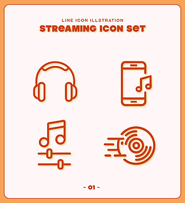 아이콘 문화 음악 음표 스마트폰 헤드셋 레코드 스트리밍 2D아이콘 AI파일 기호 음향기기 문화예술 핸드폰 스마트기기 헤드폰 음반 방송 파일형식 벡터