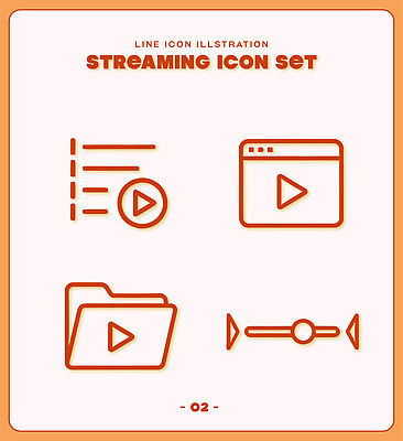 아이콘 음악 폴더 재생 비디오 스트리밍 플레이리스트 2D아이콘 AI파일 문화예술 파일 방송 파일형식 벡터