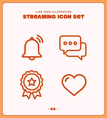 아이콘 하트 알림 심플 온라인 소통 채팅 스트리밍 2D아이콘 AI파일 모양 컨셉 방송 파일형식 벡터