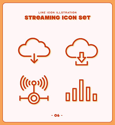 아이콘 인터넷 통신 그래프 자료 네트워크 연결 방송 다운로드 클라우드서비스 스트리밍 2D아이콘 AI파일 서비스 파일형식 벡터