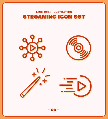 아이콘 백그라운드 음반 재생 마법지팡이 스트리밍 2D아이콘 AI파일 음악 방송 파일형식 벡터