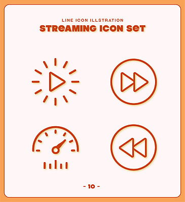 아이콘 기호 그래프 재생 온라인 되감기 스트리밍 2D아이콘 AI파일 문자 방송 파일형식 벡터