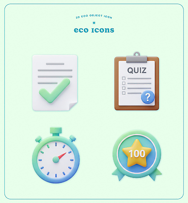 PSD 편집이미지 교육 퀴즈 점수 타이머 체크리스트 편집3D 3D 파일형식