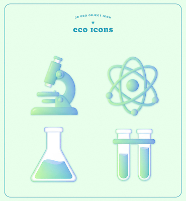 PSD 편집이미지 기호 교육 과학 현미경 실험 플라스크 시험관 원자 편집3D 문자 실험기구 3D 파일형식