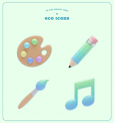 PSD 편집이미지 기호 교육 예술 음악 연필 붓 팔레트 편집3D 문자 문화예술 학용품 필기구 3D 파일형식