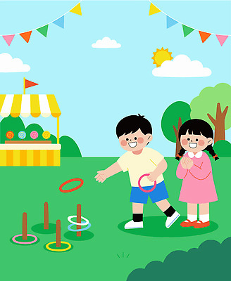 나무 공원 어린이 일러스트 놀이 웃음 잔디 여름 친구 운동 축제 깃발 어린이날 즐거움 국내일러스트 AI파일 식물 계절 공공시설 기념일 감정 관계 표정 건강 사람 파일형식 벡터