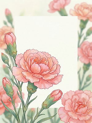 JPG 꽃 분홍색 백그라운드 일러스트 장식 어버이날 스승의날 카네이션 꽃봉오리 감사 국내일러스트 AI일러스트 AI콘텐츠 식물 기념일 감정 컬러 파일형식