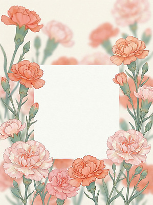 JPG 꽃 분홍색 백그라운드 일러스트 프레임 장식 어버이날 스승의날 카네이션 감사 국내일러스트 AI일러스트 AI콘텐츠 식물 기념일 감정 컬러 파일형식