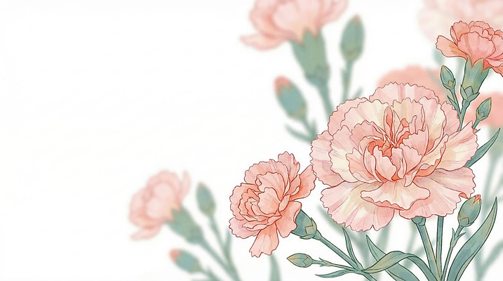 JPG 꽃 분홍색 백그라운드 일러스트 장식 어버이날 스승의날 카네이션 감사 국내일러스트 AI일러스트 AI콘텐츠 식물 기념일 감정 컬러 파일형식